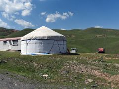 05B A yurt on the side of the Pamir Highway as the road nears Chirchik Pass on the way to Lenin Peak Base Camp